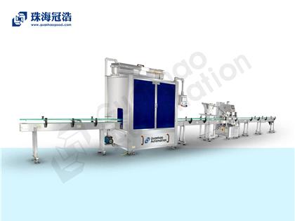 自動16頭醫(yī)用鹽水防腐灌裝、旋蓋生產線
